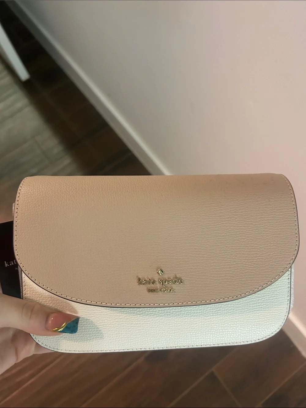 kate spade Blush and Cream Pebbled Leather Crossbody